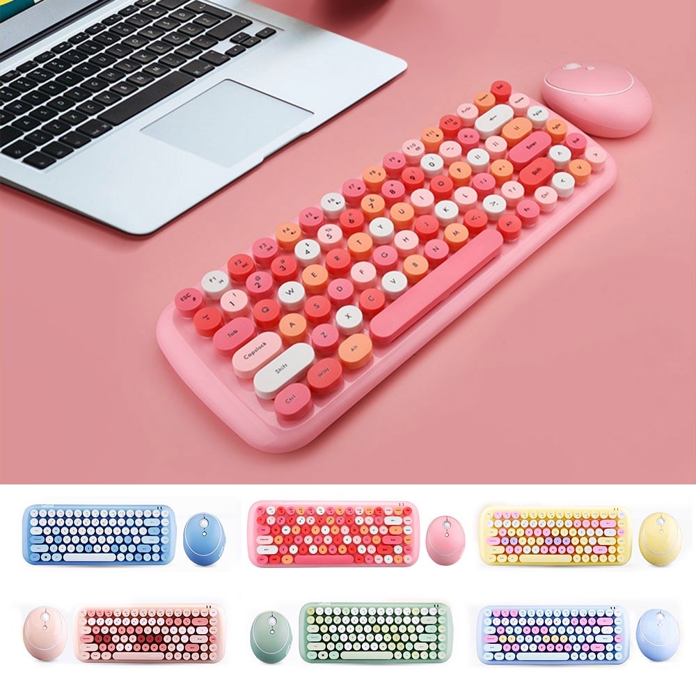 

Set keyboard dan mouse nirkabel terlaris, notebook komputer gadis punk retro mini lucu warna campuran |EF7C87AA|