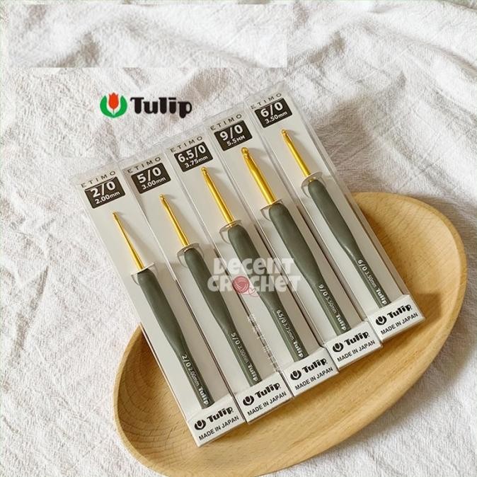 [SATUAN] Hakpen Tulip ETIMO Abu-Gold / ETIMO Gray Crochet Hooks