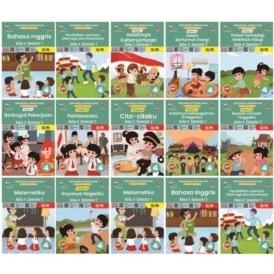 Buku LKS Tematik SD Kelas 4 Tema 1,2,3,4,5,6,7,8,9 Seri Modul Penilaian Dan Pengayaan