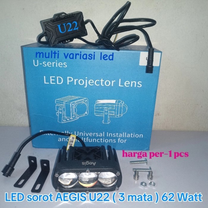 LED sorot slim AEGIS U22 3mata 62 Watt motor