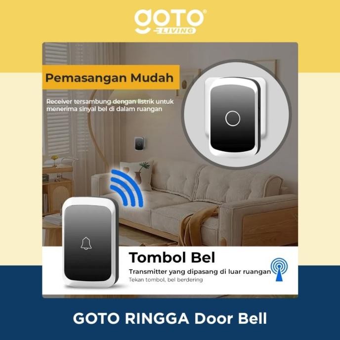 Terbaik Goto Ringga Bell Rumah Bel Pintu Wireless Tanpa Kabel Waterproof