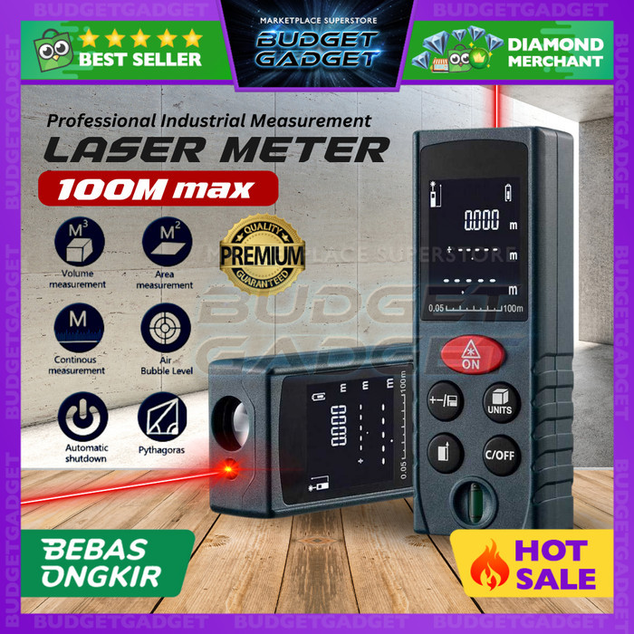 

newgan!! Pengukur Jarak Laser Distance Meter 100M - KXL-D100