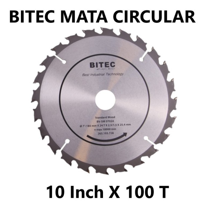 ready2 BITEC MATA GERGAJI POTONG KAYU 10" X 100T CIRCULAR SAW BLADE WOOD
