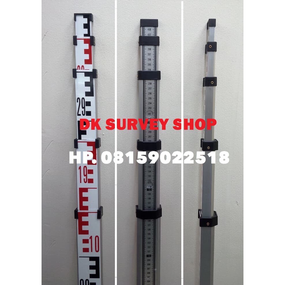 

newgan!! RAMBU MISTAR BAK UKUR 5M/5 METER/ LEVELLING/ALUMINIUM STAFF 5 M + Nivo