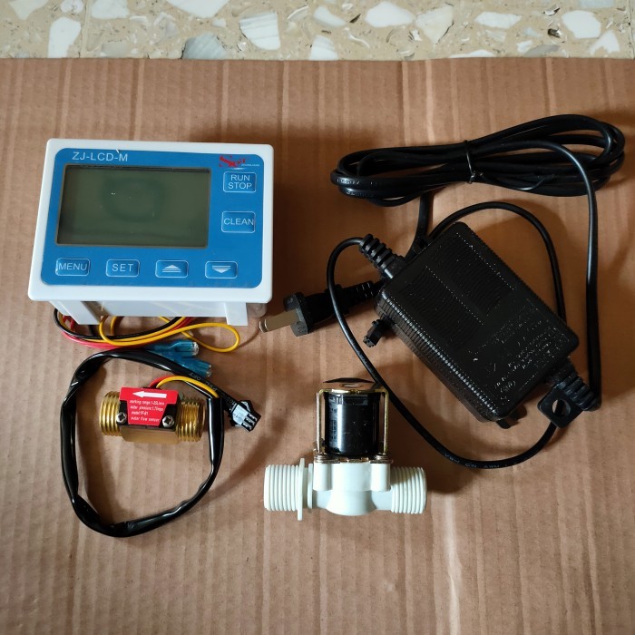 

newgan!! Digital Flow Meter Control Water Oil Sensor ZJ-LCD-M Komplit Set