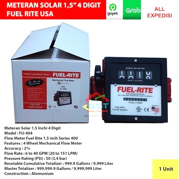 

newgan!! FUEL-RITE flow meter 1,5 inch 4digit USA / meteran solar Fuelrite 1,5