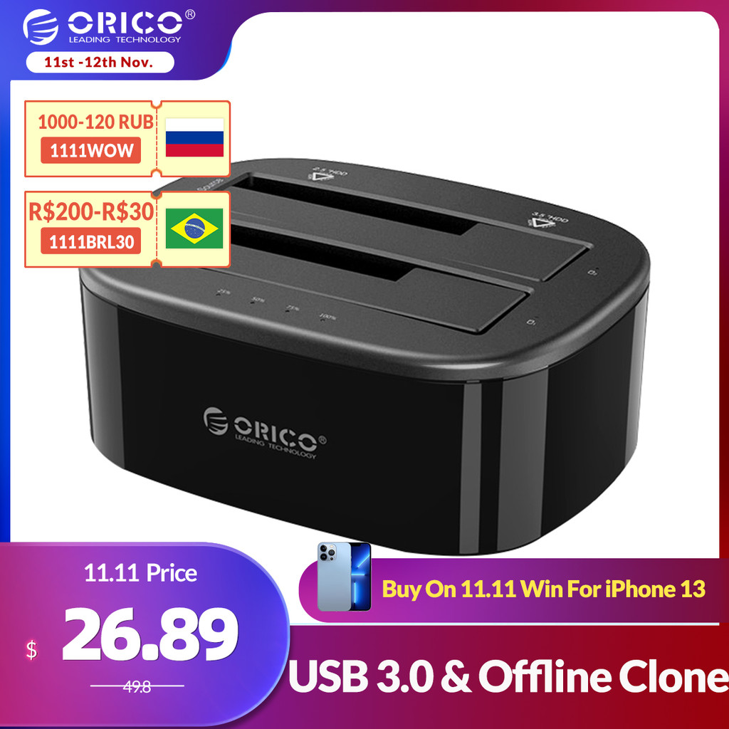 New Orico Dual Bay Hdd Docking Station With Offline Clone Sata