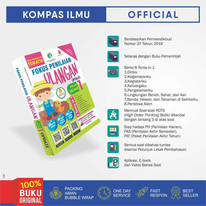 

BUKU FOKUS PENILAIAN ULANGAN SD/MI Kelas 1 -Pendamping Tematik-