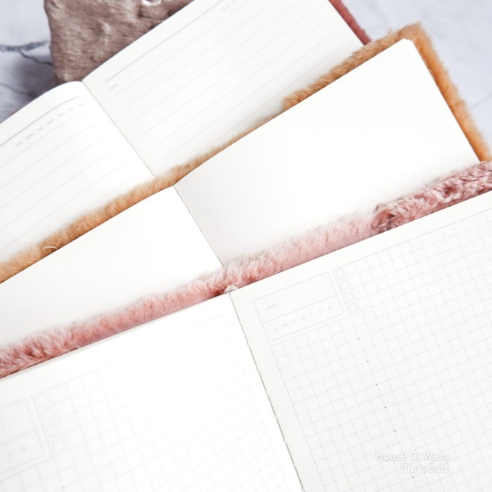 

My Warmth Fux Cover Mixed Notebook B6 - Fluffy Diary - Catatan Diary