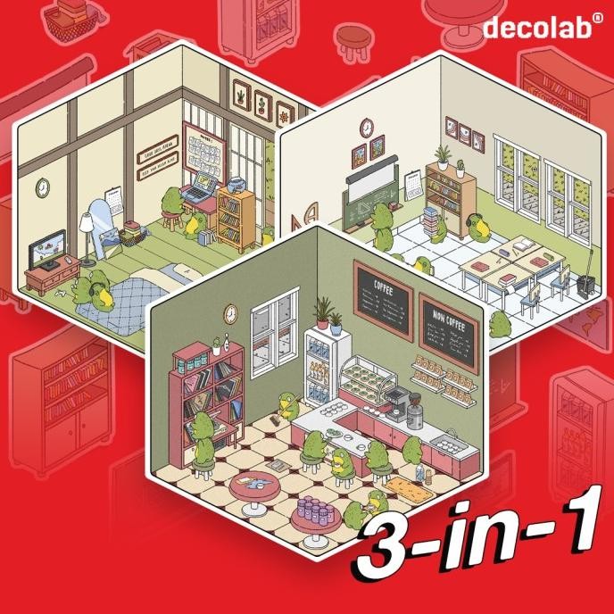 

NEW 3in1 Combo - BEDROOM/CLASSROOM/COFFEE SHOP - 3D Decorative Sticker Pack/Stiker Dekoratif DECOLAB