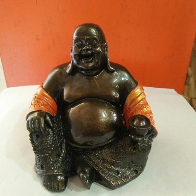 """] patung happy Buddha smile Resin 2