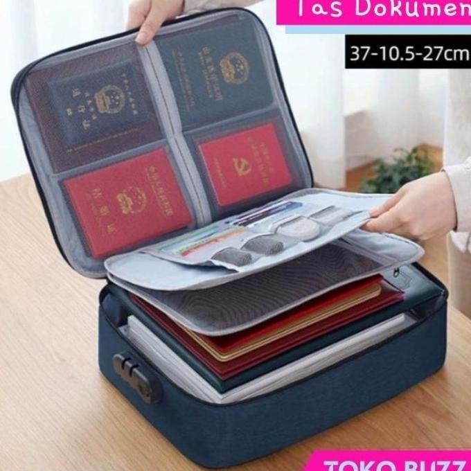 

HOT SALE! Tas Dokumen Anti Air Password Travel Bag Penyimpanan Dokumen File