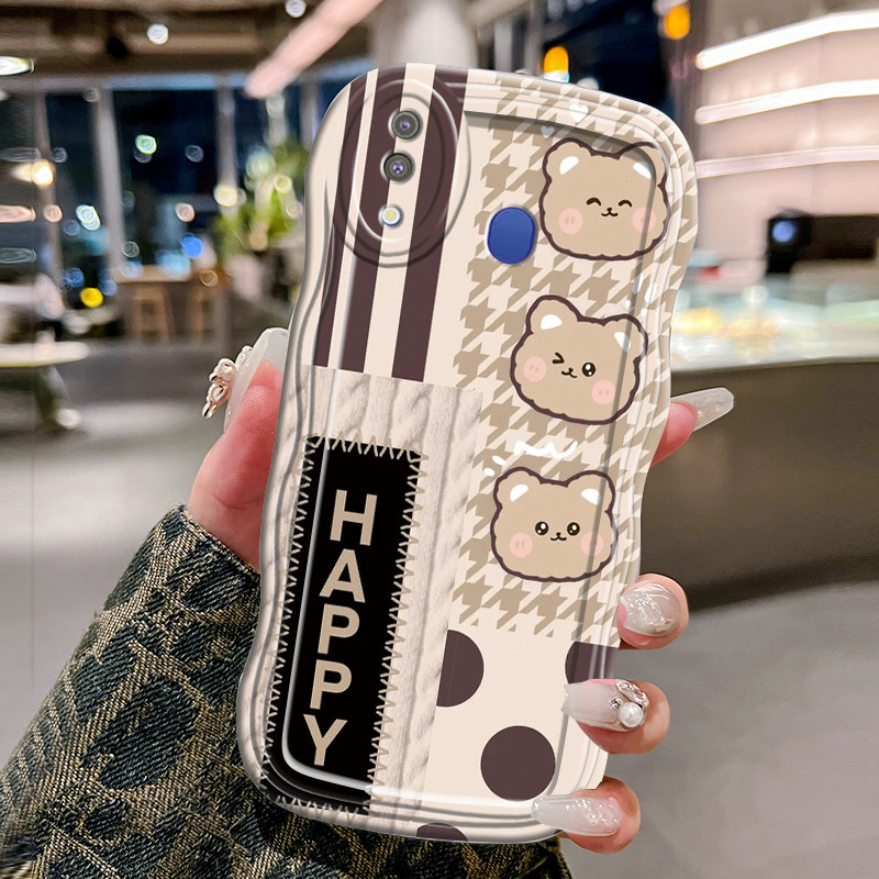 Casing Hp Untuk Samsung Galaxy M20 Case Casing Softcase beruang HP Kesing gelombang transparan trend