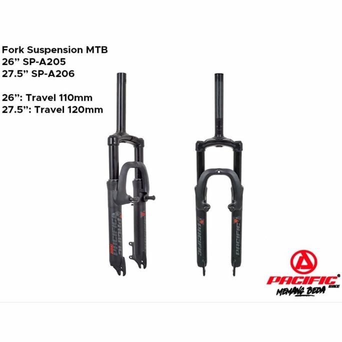 Fork Garpu Suspension Sepeda Mtb Ukuran 26 /27.5 Pacific | High Q Original Dan Terpercaya