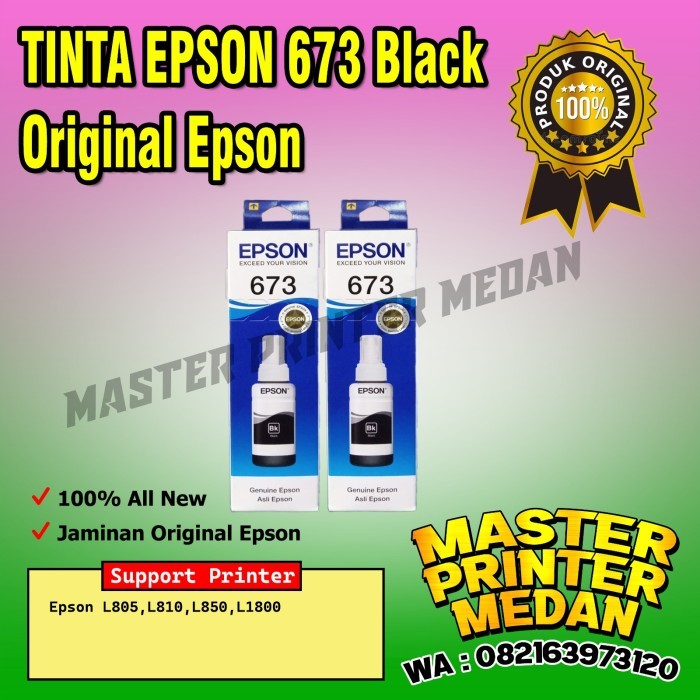 ] TINTA EPSON 673 T673 ORIGINAL PRINTER L805 L810 L850 L1300 L1800 ORI