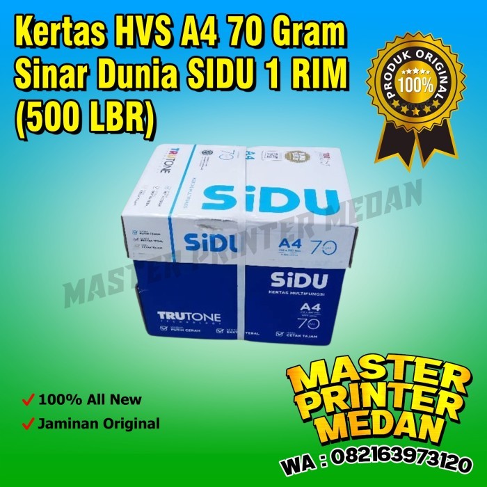 +++++] Kertas HVS A4 70 Gram Sinar Dunia SIDU 1 RIM (500 LBR)