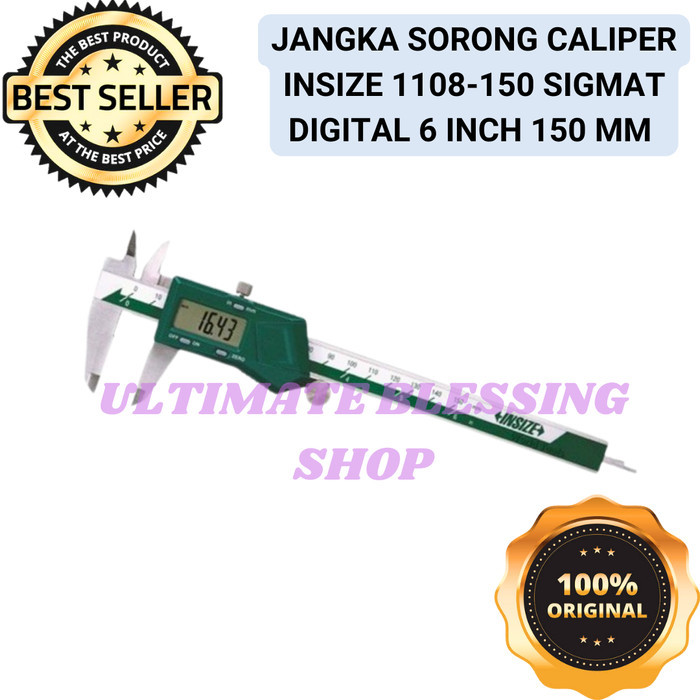 

newgan!! INSIZE 1108-150 Sigmat Digital 6 Inch 150 mm - Jangka Sorong Vernier Caliper Original