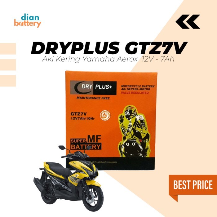 Aki Motor Yamaha Aerox / Lexi DRYPLUS GTZ7V - Aki Gel (7Ah)