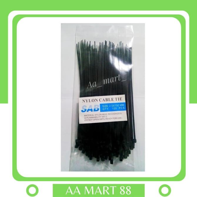 

><><><] KABEL TIES 2.5 x 150 MM HITAM - PENGIKAT KABEL TIS - CABLE TIE 100 PCS