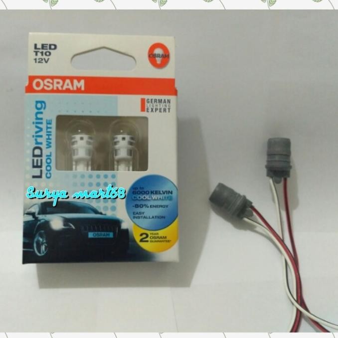 ,,,,,,,] Lampu Senja / Plat Nomor / T10 / OSRAM 6000k bonus soket T10