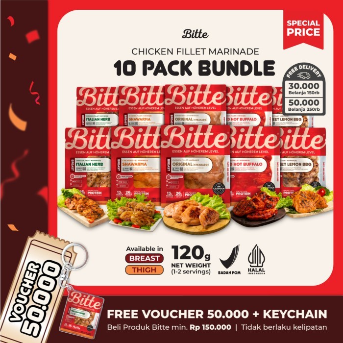 

10 Pack Bundle Chicken Fillet Marinade / Ayam Marinasi 120G - Bitte New
