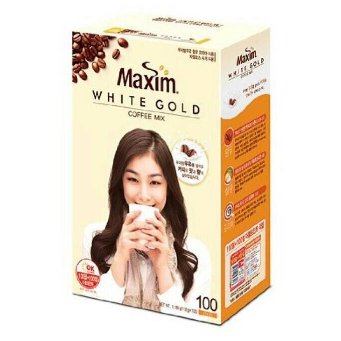 

Maxim White Gold Instant Coffee Mix Stick Kopi Putih 100Pcs Dus