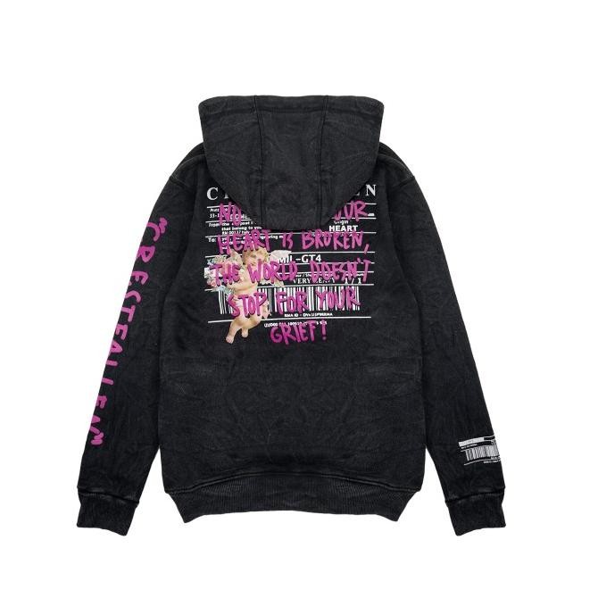 MOXIE SWEATSHIRT WASHED UNISEX CRESTFALLENT BLACK WASHED HOODIE