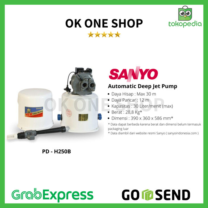 Terlaris Sanyo Jet Pump Pdh-250B