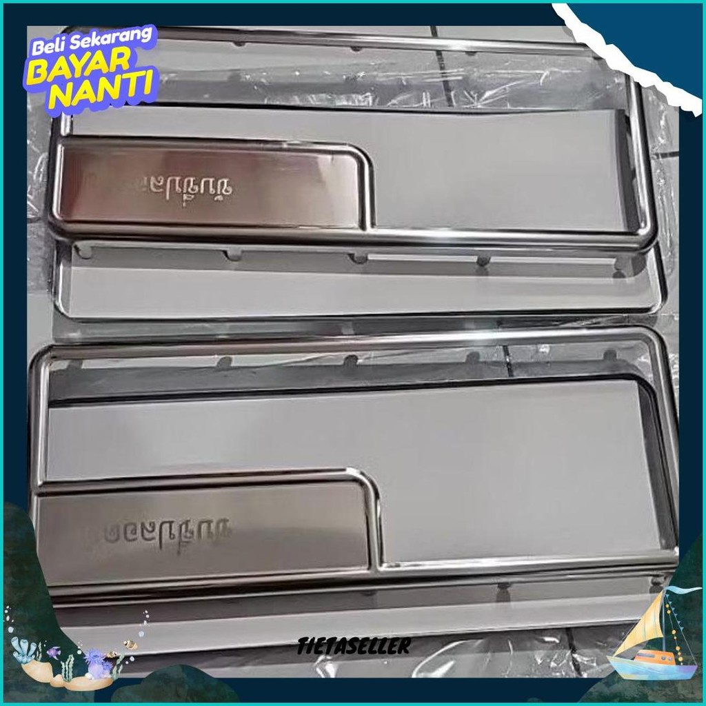 Cover Plat Nomor Motor / Bingkai Plat Nomor Motor Bahan Besi Warna Silver Diskon