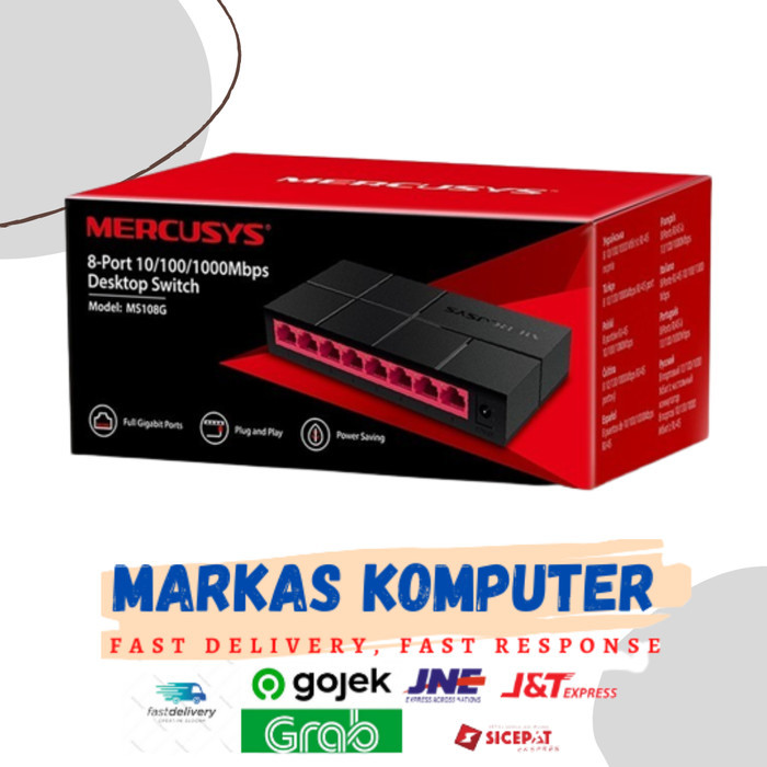 Termurah Switch Hub Mercusys 8 Port Ms108G 10/100/1000 Mbps Hub Switch 8-Port