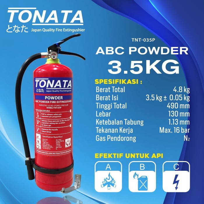 Apar 3.5 Kg Tonata / Abc Powder / Set Komplit Terbaik