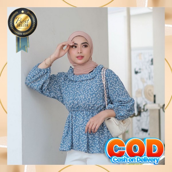 Baju Barik Atasn Kerja Kantor Kmja Blouse Fashion Wanita Pakaian Atasan Batek Simple Bloyse Batik Wa