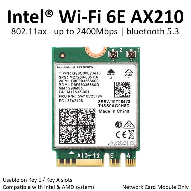 TERBARU - Intel WiFi 6E AX210 Wireless Card Bluetooth 5 AX M.2 NGFF AX210NGW