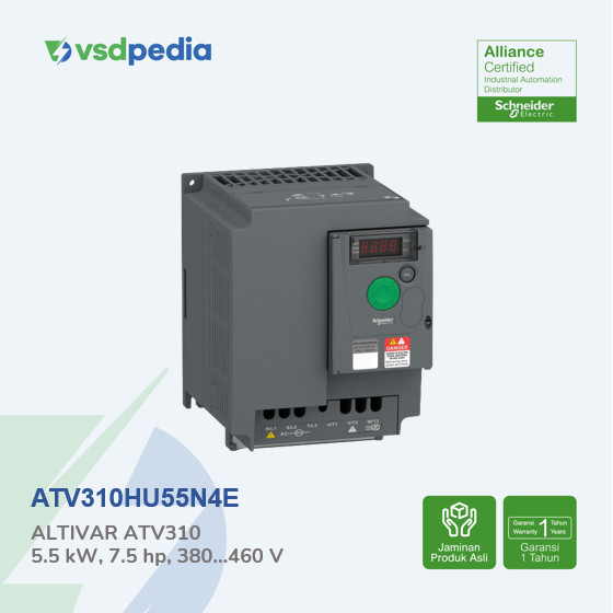 Cuci Gudang Schneider Altivar Atv310 Variable Speed Drive 5.5Kw 3P Atv310Hu55N4E