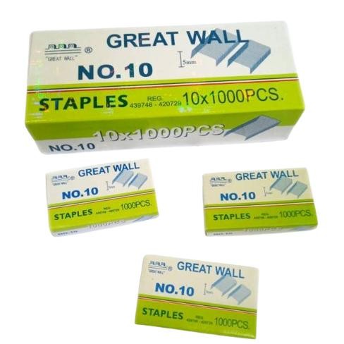 

Terbaru Isi Staples Great Wall No.10 Original (1 Pak Isi 10 Box) Terbaru