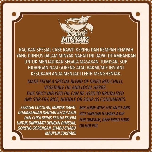 

Sambal Nyak (Chili Oil) Braja - 1 Kg
