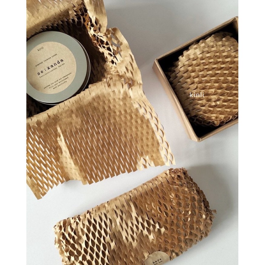 

kraft paper honeycomb bubble wrap eco friendly kertas bungkus