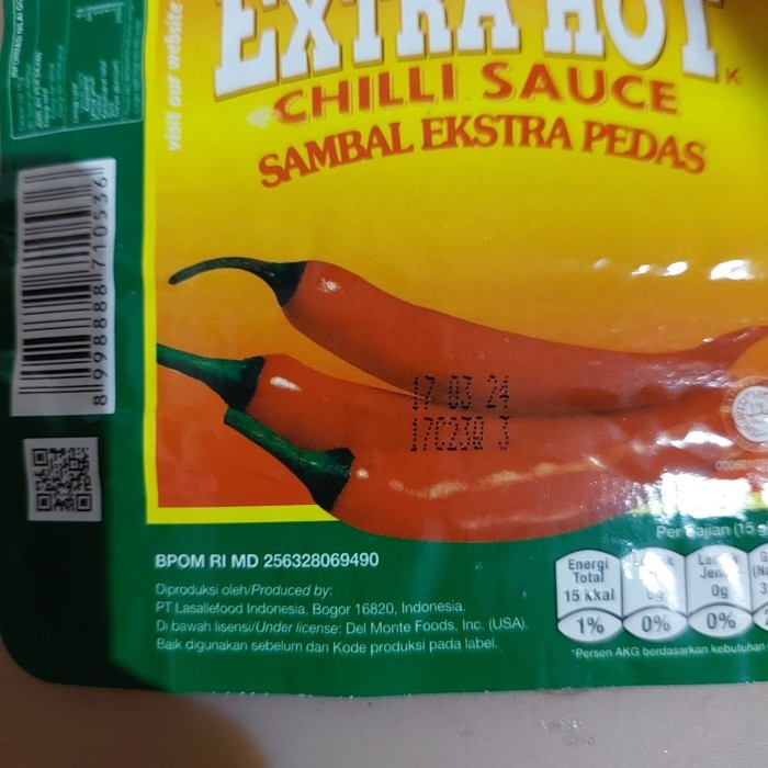 

Delmonte Saus Tomat Ketchup / Sambal Extra Hot Galon 5,5 / 5,7 kg