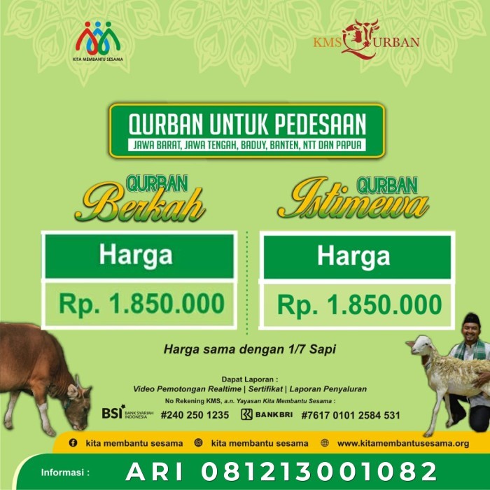 

Qurban Domba Berkah (19-22 Kg)