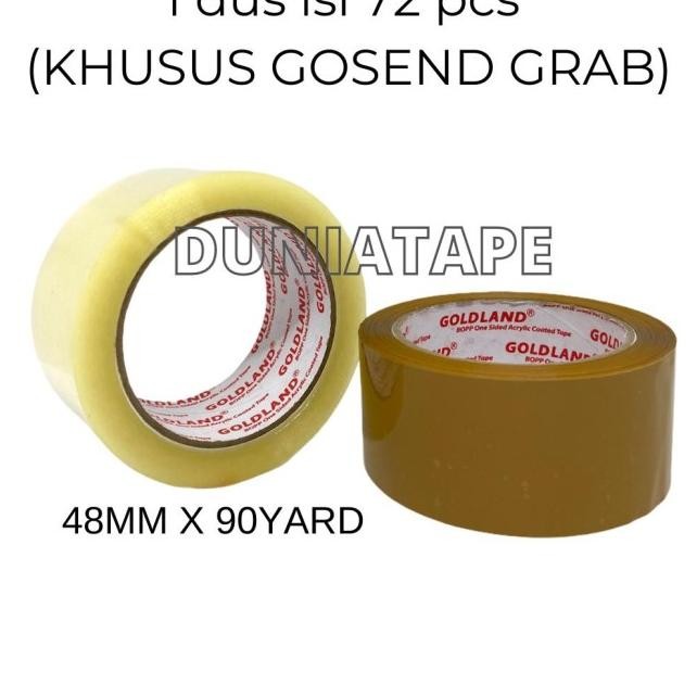 

(Gojek Grab) Lakban 48Mm X 90Yard Goldland / Lakban Bening Coklat - Gl