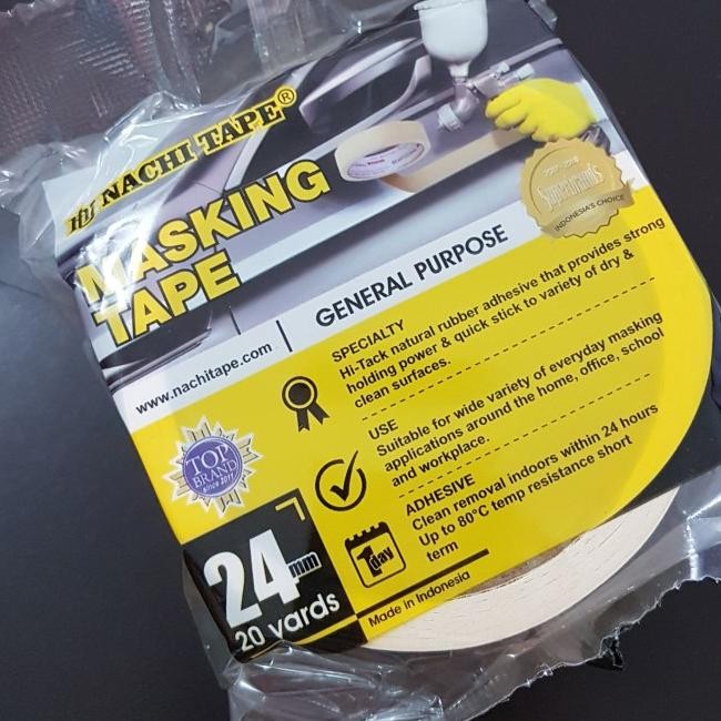 

Lakban Kertas Nachi 24Mm X 20 Yard / 1 Inch / Masking Tape (Per Lusin)