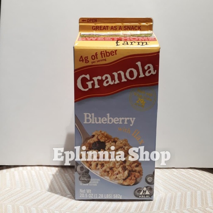 

Sweet Home Farm Granola Blueberry With Flax 582 gr - Sereal Sarapan