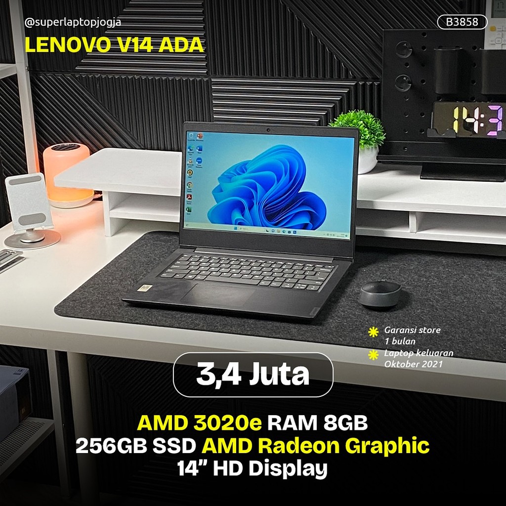 Lenovo V14 ADA amd 3020e ram8gb ssd256gb