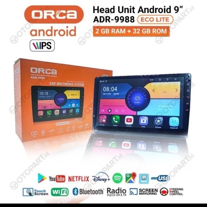 Termurah Headunit Android 9Inch Orca Eco Lite 2/32Gb Tv Mobil