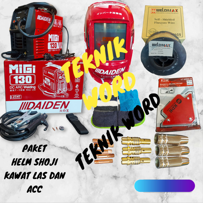 Terbaru Mesin Las Mig 130 Daiden /Mesin Las Tanpa Gas Co