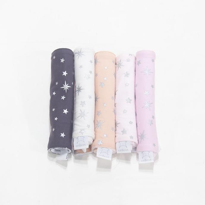 cribcot burp cloth (kain sendawa) - x5 Starlight Girl