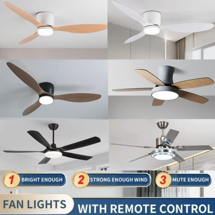 Kipas Angin Gantung SOVE Plafon Ceiling Fan 52 Inch Lampu LED Light