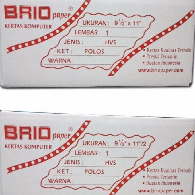 

NEW Kertas Countinous Form 1 Ply Brio K1 HVS/ Kertas Komputer K1 Murah