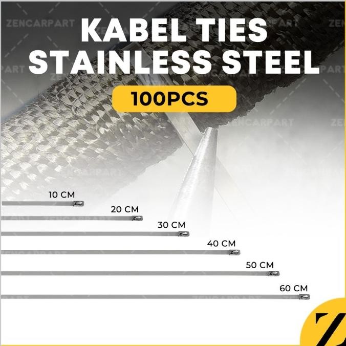 

TERBARU - Kabel Tis Cable Ties Stainless 4.6 x 10 20 30 40 50 60 cm ANTI KARAT