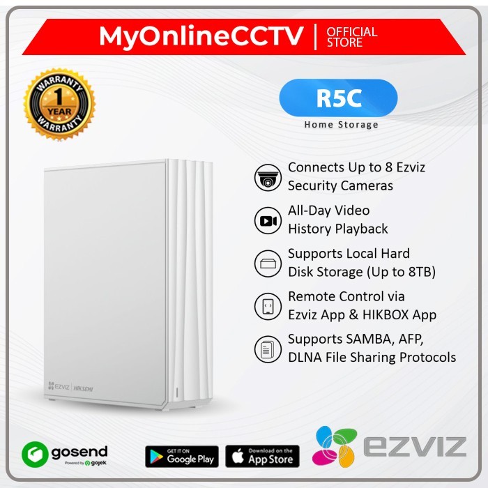 EZVIZ R5C 8CH HIKSEMI Home Storage NAS Up To 8TB For CCTV
